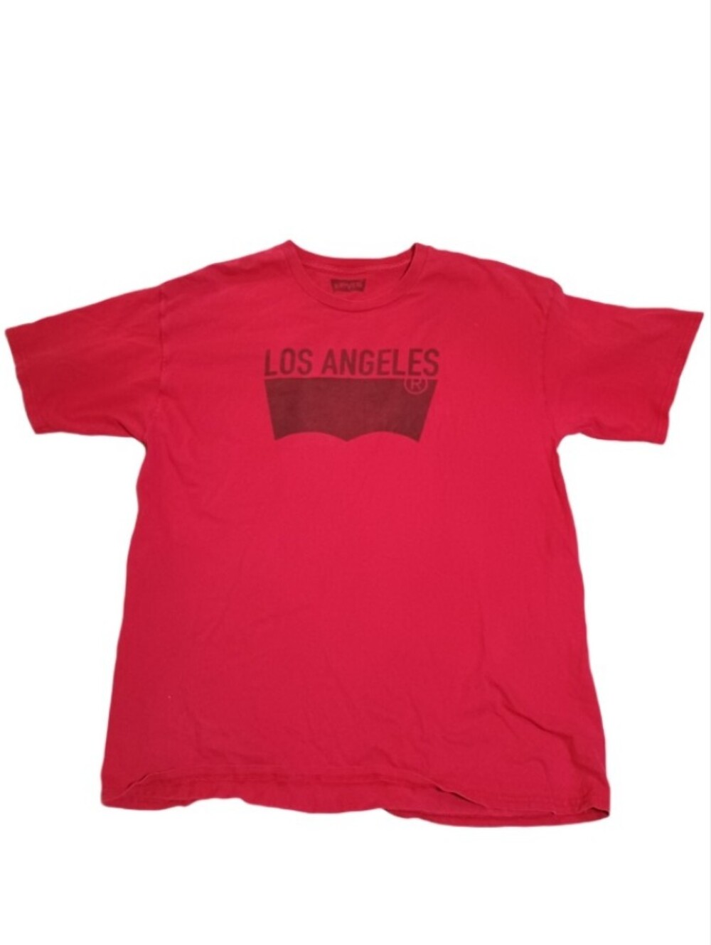 Levi's Red Crewneck T-Shirt with Interior Los Angeles Logo